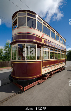 Sunderland 16 tramway à Beamish Open Air Museum - construit en 1900 et a cessé d'exécution en 1954. Banque D'Images