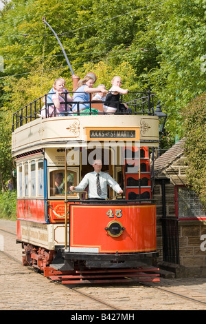 Tramway de Berlin 3006 à Crich, Musée du Tramway Derbyshire Banque D'Images