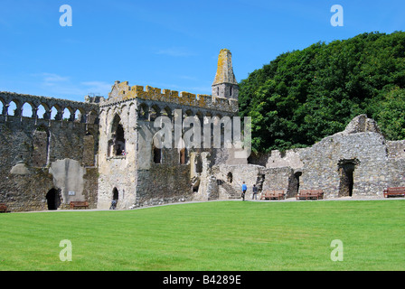 Le palais des évêques, ruines de la cathédrale St.David, St.Davids, Pembrokeshire, Pays de Galles, Royaume-Uni Banque D'Images