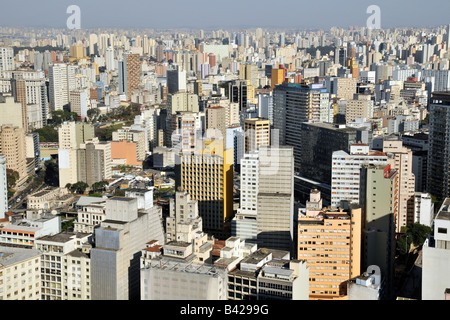 São Paulo vue depuis le toit d'Italia Building Brésil Banque D'Images