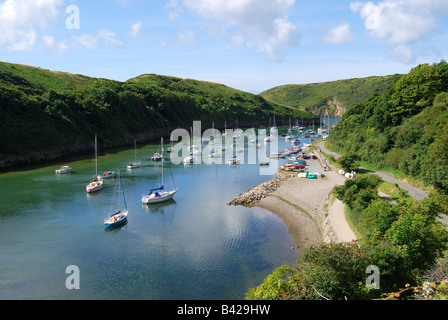 Vue sur le port, baie de St Bride, Solva, Pembrokeshire, pays de Galles, Royaume-Uni Banque D'Images