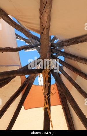 Des faisceaux d'un tipi, Calgary, Alberta Banque D'Images