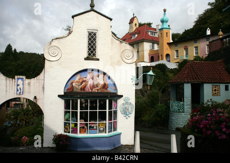 Portmeirion village paysage italianisant au Pays de Galles Banque D'Images