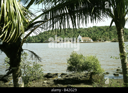 Géographie / voyages, l'Inde, Goa, vieux bâtiments portugais, palmier, 1980 Banque D'Images