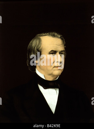 Andrew Johnson (1808 - 1875) Dix-septième Président des États-Unis (1865 - 1869) Banque D'Images