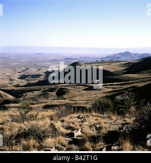 Géographie / voyages, USA, Texas, Guadalupe Mountains National Park, bassin de sel donnent sur, Parc National, paysage, paysages, CE Banque D'Images