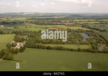 Vue aérienne de l'wolds et la chicorée ferme près de Pocklington East Yorkshire UK Banque D'Images