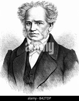 Schopenhauer, Arthur, 22.2.1788 - 21.9.1860, philosophe allemand, portrait, gravure, XIXe siècle, Banque D'Images