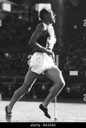 Zatopek, Emil, 16.9.1922 - 22.11.2000, athlète tchèque (marathon), course gagnante, marathon, Jeux Olympiques, Helsinki, Finlande, 21.7.1952, Banque D'Images
