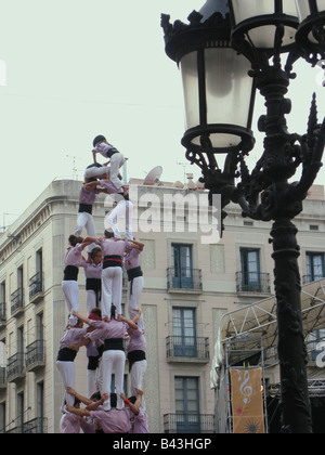 Castellers Barcelone Banque D'Images