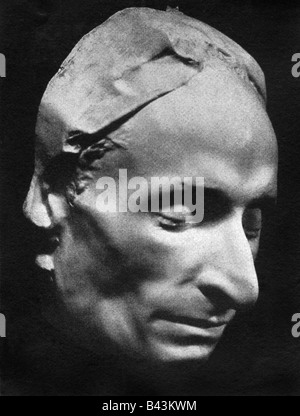 Pascal, Blaise, 19.6.1623 - 19.8.1662, mathématicien français, philosophe et physicien, masque de mort, Banque D'Images