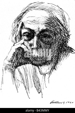 Kollwitz, Käthe, 8.7.1867 - 22.4.1945, peintre allemand, portrait, autoportrait, , Banque D'Images