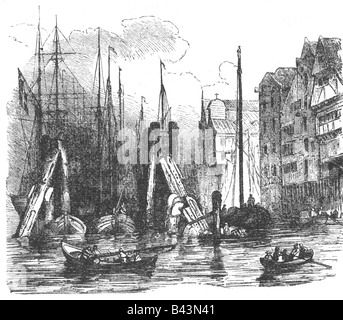 Géographie / voyages, Allemagne, Hambourg, Altona, port maritime, gravure, fin du XIXe siècle, Europe, ville historique, historique, libre et hanséatique, Ligue hanséatique, 1640 à Danmark, 1867 à Prussia, navigation, trafic, commerce, commerce, navires, bateaux, bateau, bateau, voilier, port, centre commercial, rivière Elbe, jetée, personnes, Banque D'Images