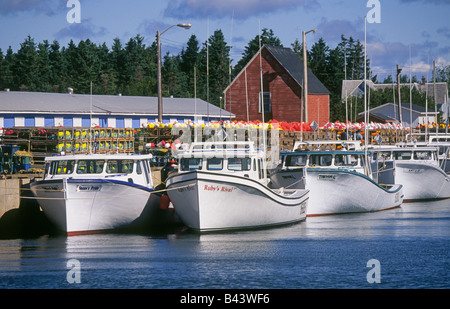 Bateaux de pêche d'attendre la marée dans un petit village de pêche colorés sur l'Île du Prince Édouard, Canada coast Banque D'Images