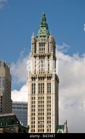 Le Woolworth Building dans le centre-ville de Manhattan, New York City Banque D'Images