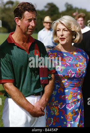 Dame Kanga Tryon et le Prince Charles au match de polo en novembre 1993 Banque D'Images