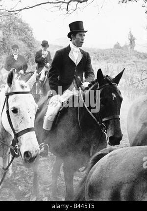 Le Prince Charles sur le duc de Beaufort, la chasse dans la campagne de Gloucester a également assisté à la Princesse Anne Novembre 1976 Banque D'Images