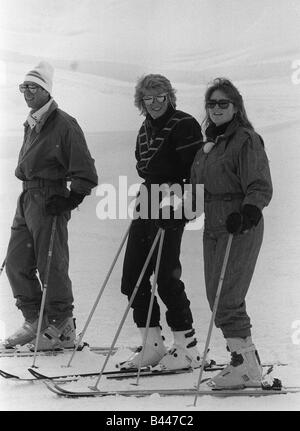 Le Prince Charles la princesse Diana Duchesse de York Mars 1988 sur leurs vacances de ski à Klosters Sarah Ferguson Banque D'Images