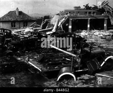 Blitz de Clydebank Mars 1941 L'école primaire de Bankhead aplatie Banque D'Images