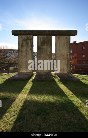 Trois segments du mur de Berlin, Berlin, Allemagne Banque D'Images