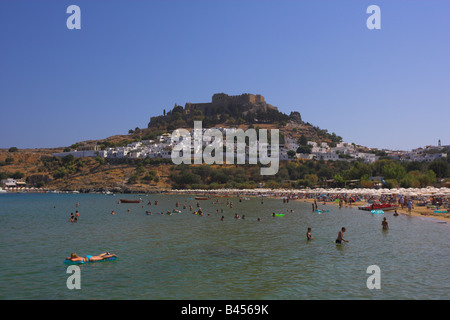 Plage de Lindos Banque D'Images