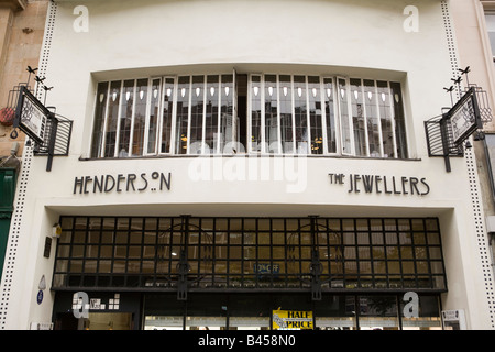 UK Scotland Glasgow Sauchiehall Street au-dessus de thé Willow Henderson Jewellers Banque D'Images