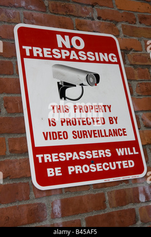 Aucun signe d'intrusion surveillance vidéo Banque D'Images