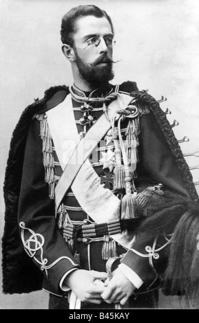 Gustaf V, 16.6.1858 - 29.10.1950, roi de Suède 8.12.1907 - 29.10.1950, demi-longueur, 1905, Bernadotte, prince héritier, uniforme, hussars, XXe siècle, Banque D'Images