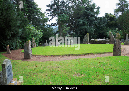 Midmar Kirk Stone Circle, près de Echt, Aberdeenshire, Scotland, UK. Banque D'Images