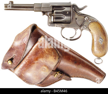 Armes/armes, armes à feu, revolver, Reichsrevolver, typ 1883, calibre 10,6 mm, fabriqué à Erfurt, Allemagne, 1893, avec étui pour officiers, Banque D'Images