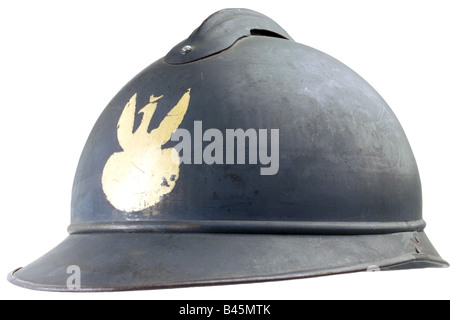 Armes/armes, armes de protection, casques, casque en acier de la Légion polonaise en France, typ Adrian 1915, Banque D'Images