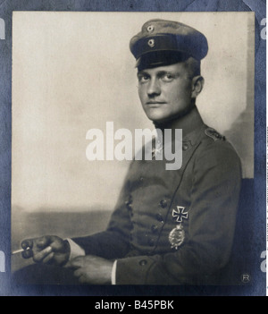 Richthofen, Manfred von, 2.5. 1892 - 21.4.1918, aviateur allemand, portrait, 1918, « The Red Baron », Freiherr, pilote de chasse, première Guerre mondiale, première Guerre mondiale, officier, armée de l'air, Allemagne, XXe siècle, Banque D'Images