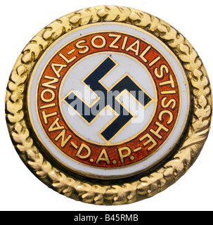 Décorations, Allemagne nazie, décoration d'or du Parti socialiste National des travailleurs, 1933 - 1945, NSDAP, nazi, nazisme, swastika, Third Reich, , Banque D'Images