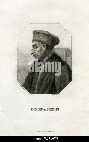 Cosimo de Medici, l'aîné, '', 27.9.1389 - , n'a pas d'auteur de l'artiste pour être effacé Banque D'Images