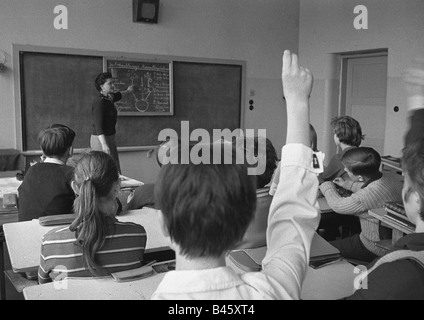 Éducation, école, salle de classe, 3ème école de grammaire, Berlin Köpenick, 1965, Banque D'Images