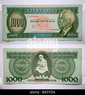 Billets de banque de la Hongrie, du forint florentinus Banque D'Images