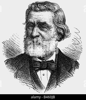 Verdi, Giuseppe, 10.10.1813 - 27.1.1901, compositeur italien, portrait, gravure en bois, 19 t siècle, Banque D'Images