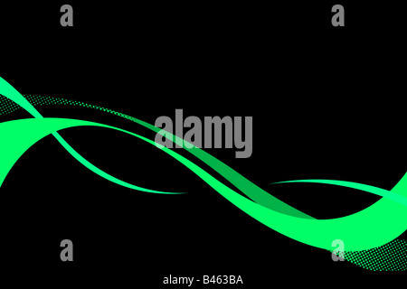 Les courbes d'écoulement vert avec beaucoup de mise en page copy space Banque D'Images