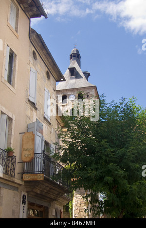 Scène de rue, Cajarc, 46, Lot, Quercy, France, Europe Banque D'Images