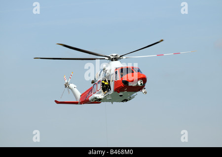 Garde côtière canadienne d'hélicoptères de recherche et de sauvetage sur les quais de Southampton exercice England UK UNE Augusta Westland AW139 Banque D'Images