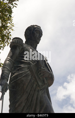 Statue de Simon Bolivar au 8 décembre Square. Penonome, Province de Cocle, République de Panama, Amérique Centrale Banque D'Images