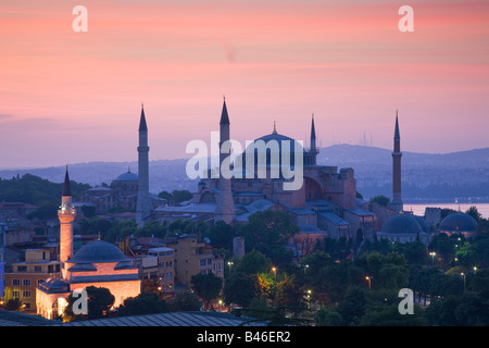 Turquie Istanbul vue élevée de la mosquée Sainte-Sophie Banque D'Images