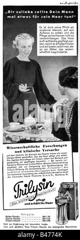 Publicité, cosmétiques, tonique capillaire « Trilysin », Promota GmbH, Hambourg, annonce, « Atlantis », mai 1936, Banque D'Images