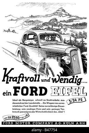 Publicité, voitures, Ford 'Eifel', Ford Motor Company, Cologne, annonce, 'Atlantis', novembre 1936, Banque D'Images