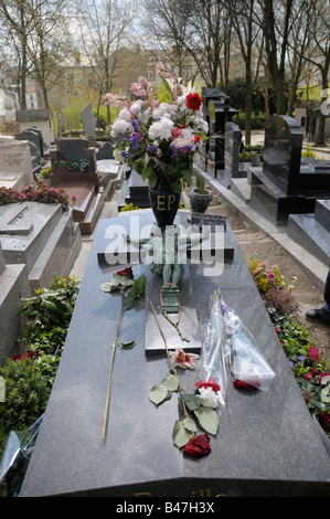 Tombe d'Edith Piaf, Pére Lachaise, Paris Banque D'Images