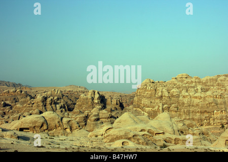 Coucher du soleil à Wadi Musa, Jordan Banque D'Images