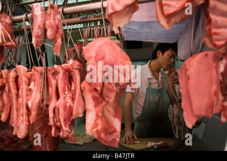 Boucherie à Wan Chai, Hong Kong, Chine Banque D'Images