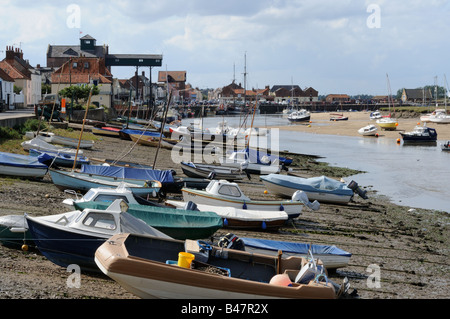 Port de puits marée basse North Norfolk UK Septembre Banque D'Images