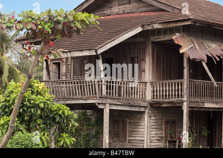 Vieille maison de bois dans Bankgok Thaïlande Banque D'Images