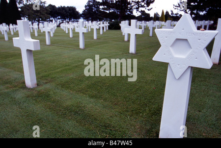 Cimetière militaire américain en Normandie, France Banque D'Images